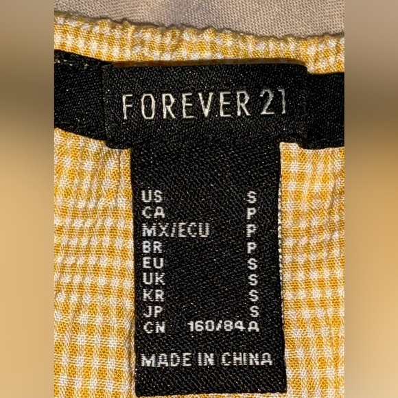 Forever 21 Yellow & White Textured Crop Top - Picture 4 of 9